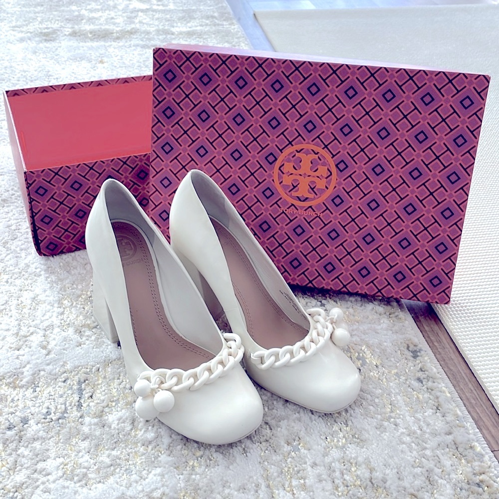 Rare Tory Burch leather heals!✨💖in Ivory